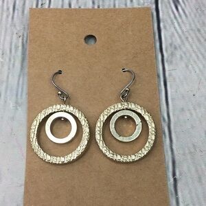 5/$25 Boho Double Open Circles Gold Tone dangle